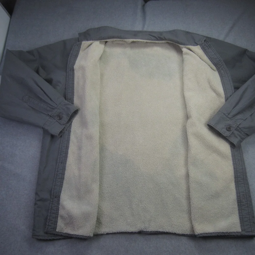 Levis Jacket Mens‎ XXL Gray Sherpa Lined Trucker Coat Button Up Workwear - Picture 6 of 16